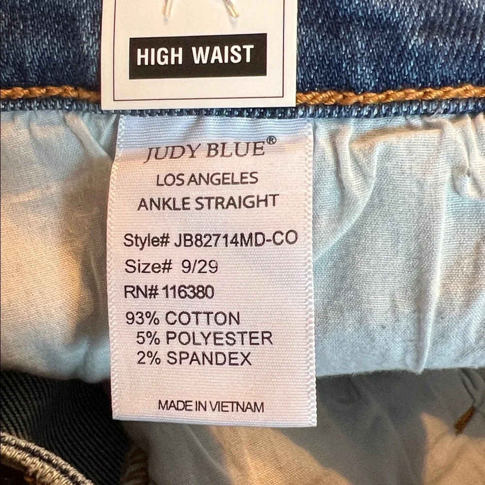 NWT Judy Blue‎ Jeans High Waist Ankle Straight